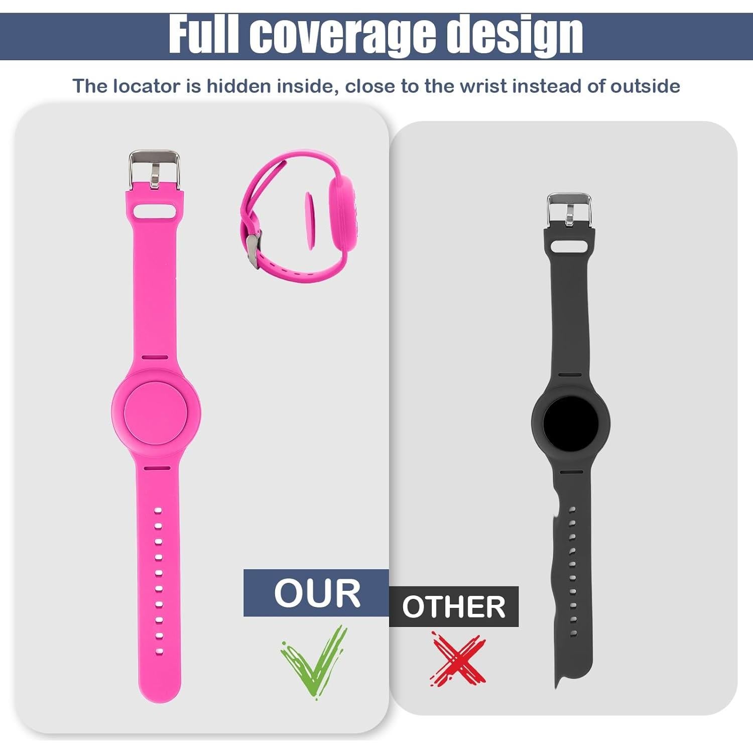 Pulsera de Silicona Impermeable NQEUEPN Rosa para Niños