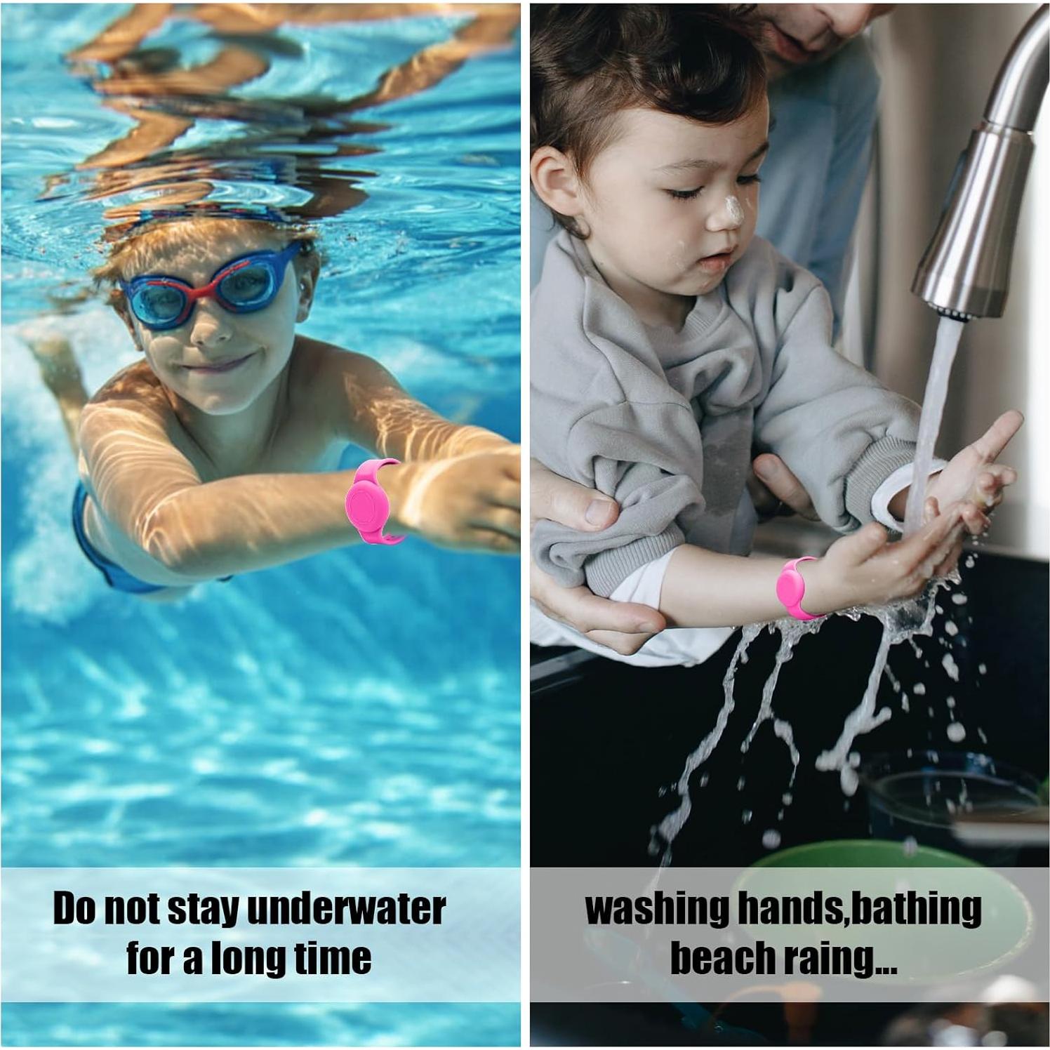 Pulsera de Silicona Impermeable NQEUEPN Rosa para Niños