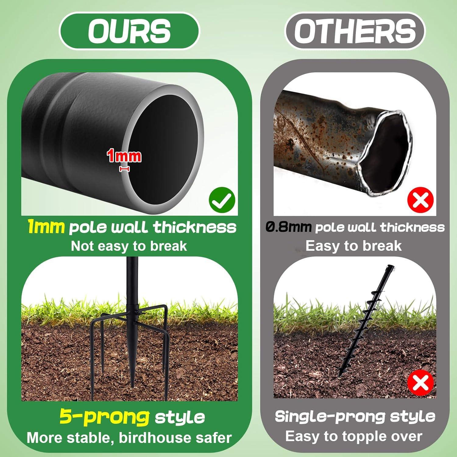 Poste para Comederos de Aves PAMASE 172,72 cm Ajustable