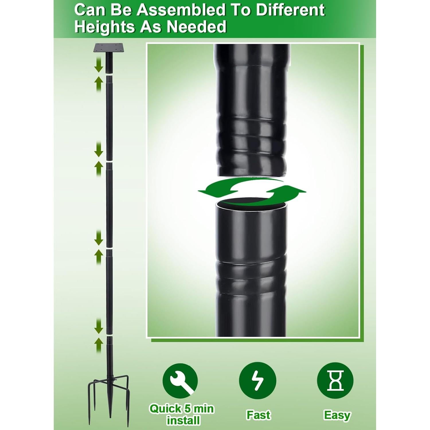 Poste para Comederos de Aves PAMASE 172,72 cm Ajustable