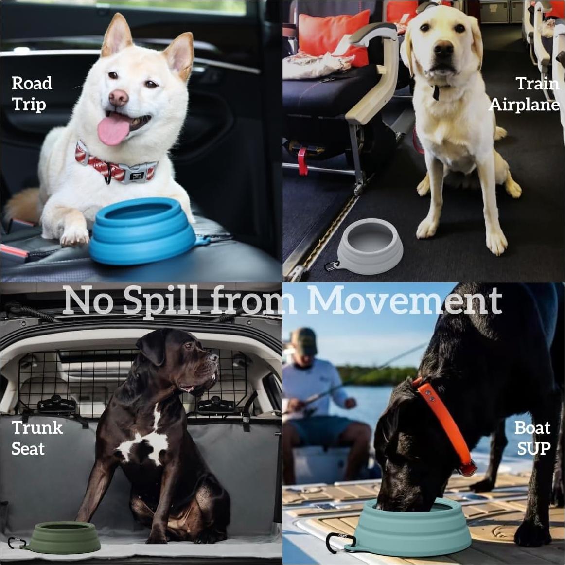 Tazón Plegable para Perros OHMO 1.01L Antiderrames Azul