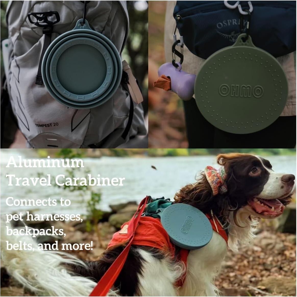 Tazón Plegable para Perros OHMO 1.01L Antiderrames Azul