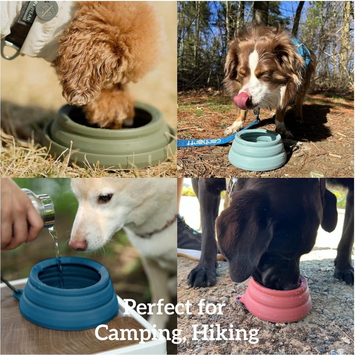 Tazón Plegable para Perros OHMO 1.01L Antiderrames Azul