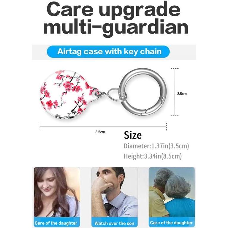 Funda Protectora para Air Tag LZMtacase Floral Rojo