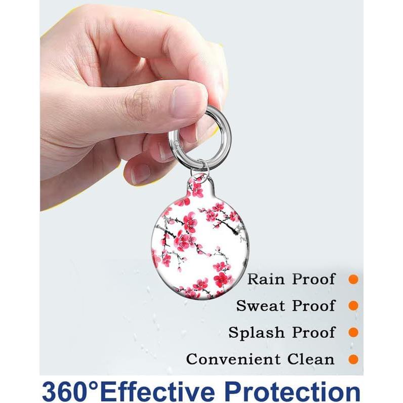 Funda Protectora para Air Tag LZMtacase Floral Rojo