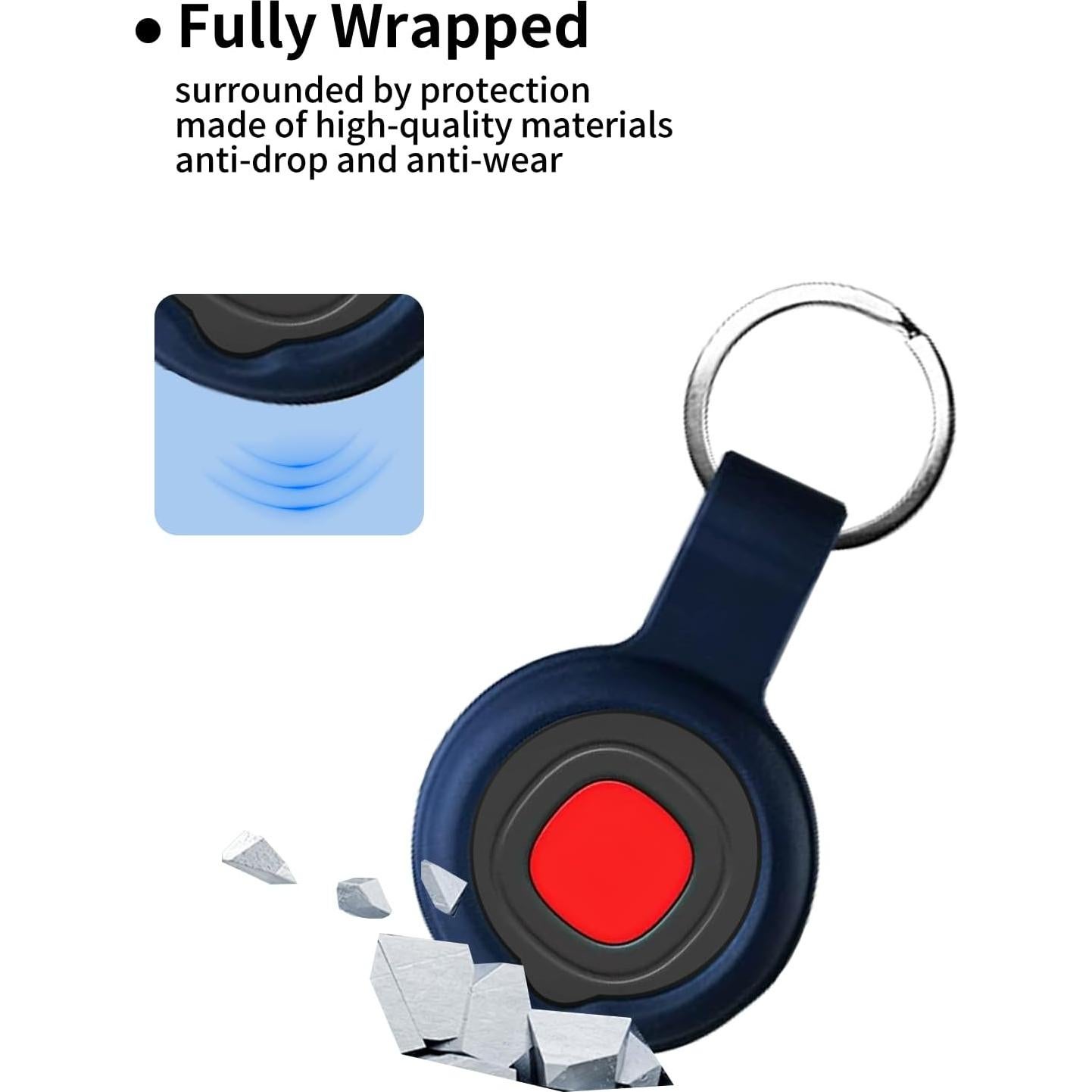 Funda protectora de silicona Delumu para etiquetas de rastreo - Azul (2 unidades)