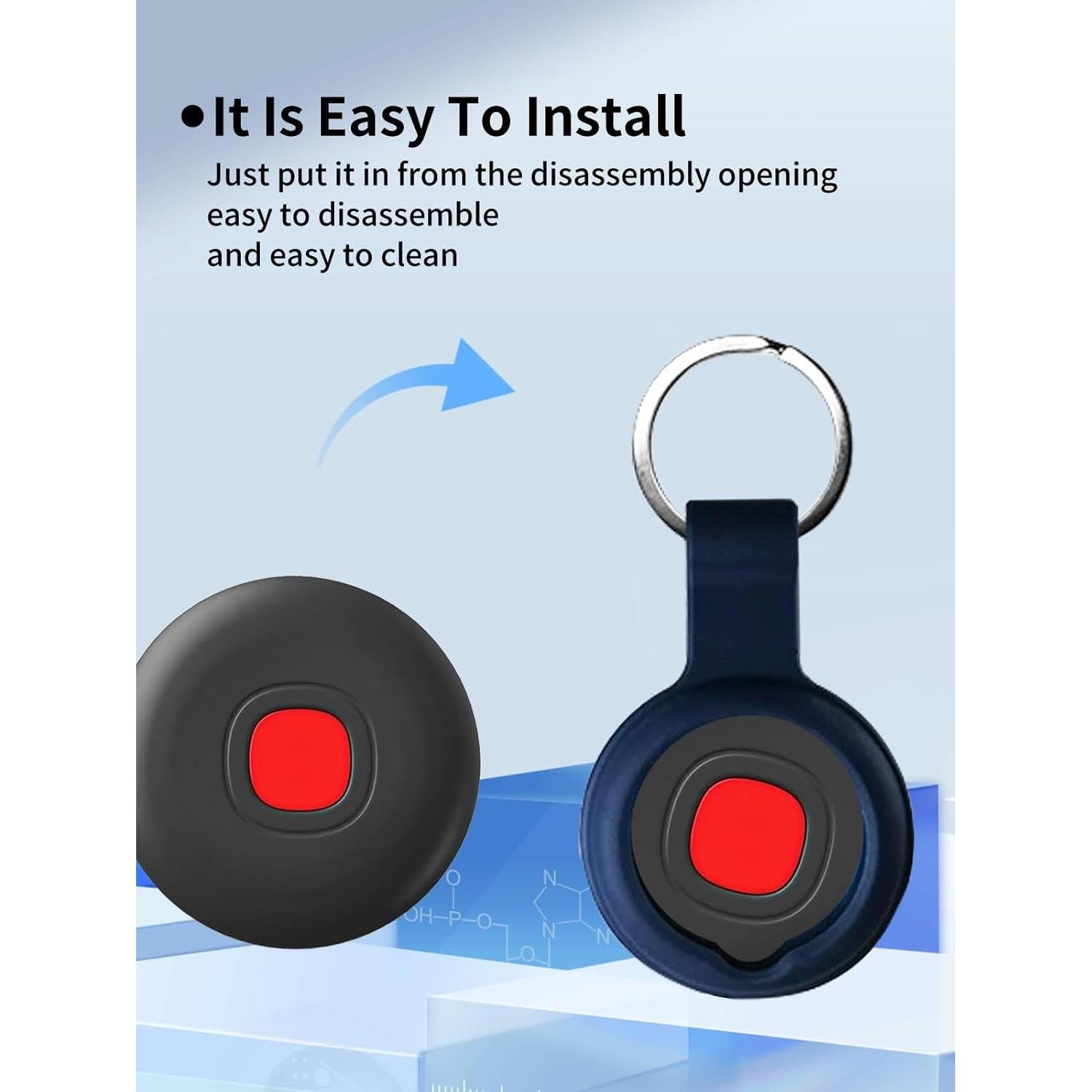 Funda protectora de silicona Delumu para etiquetas de rastreo - Azul (2 unidades)