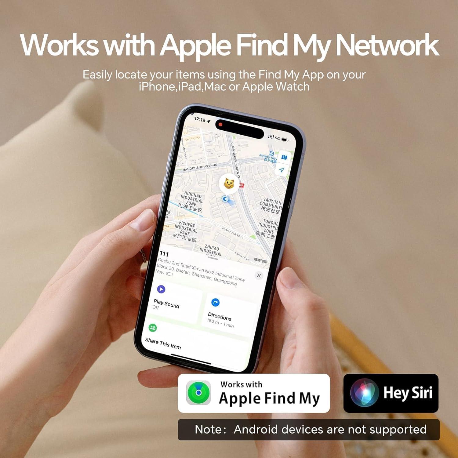 Paquete de 4 AirTags LAOLASEED Rastreador Bluetooth iOS