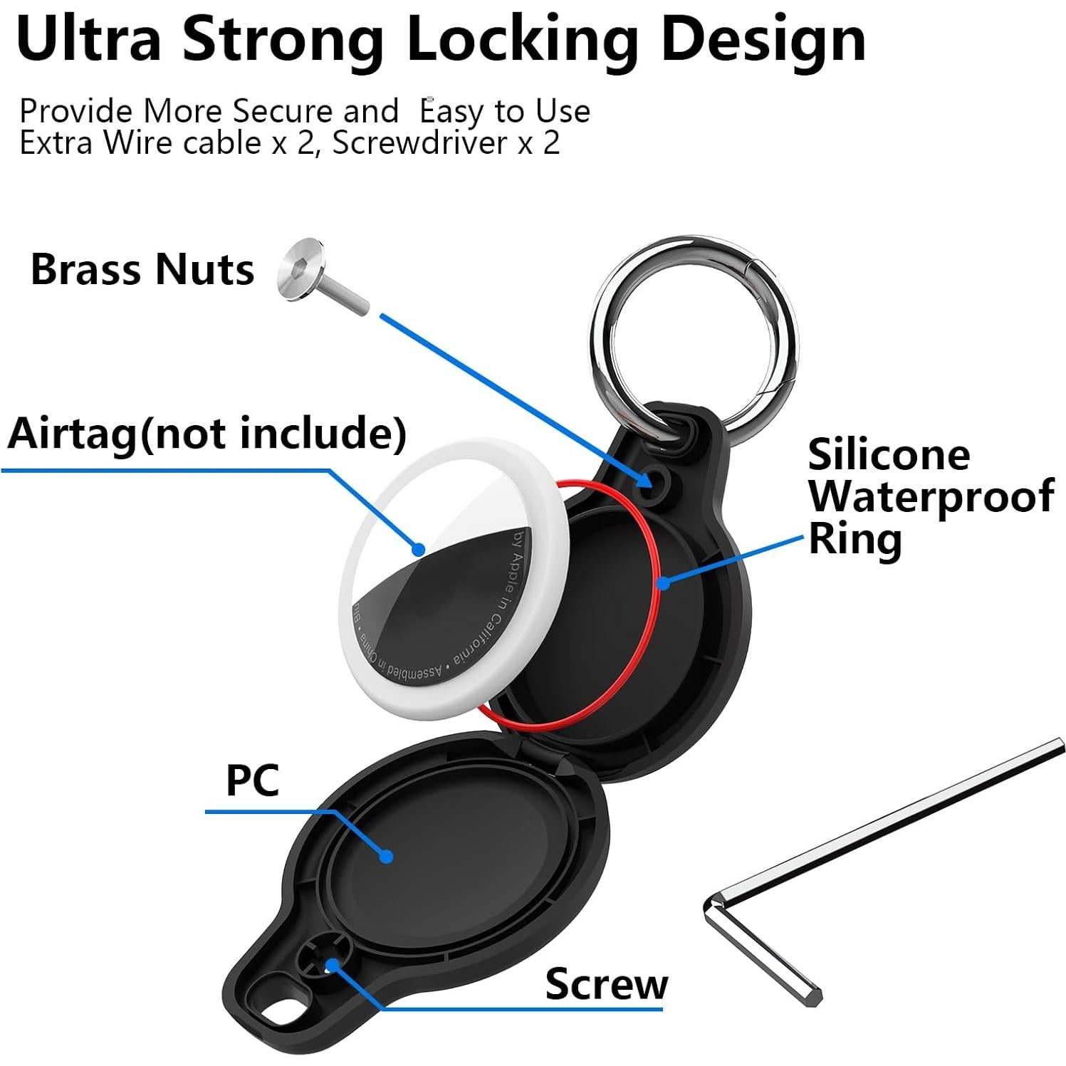 Soporte para AirTag LETREEN 2 Piezas Estuche Impermeable