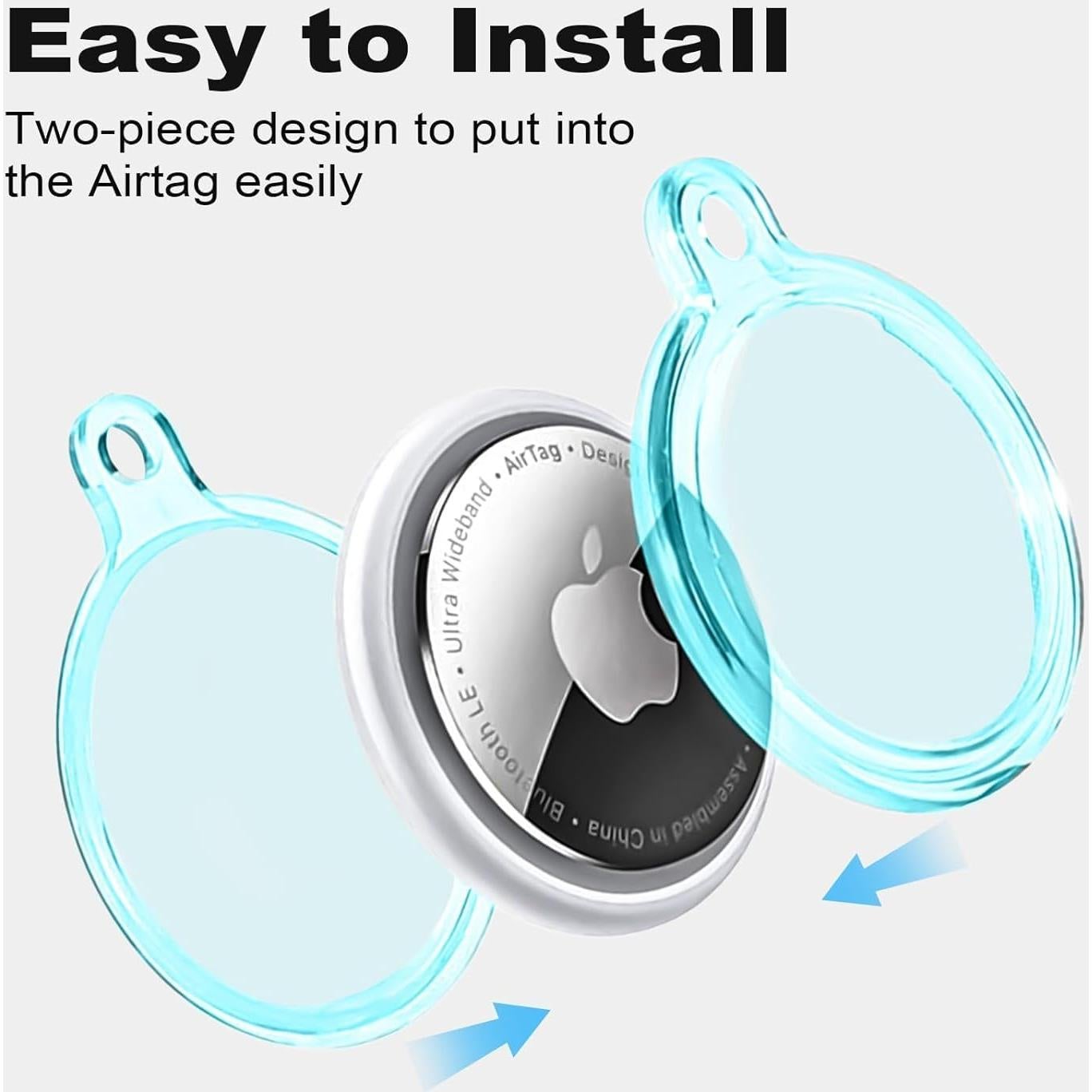 Soporte impermeable para AirTag YOKRWO azul claro