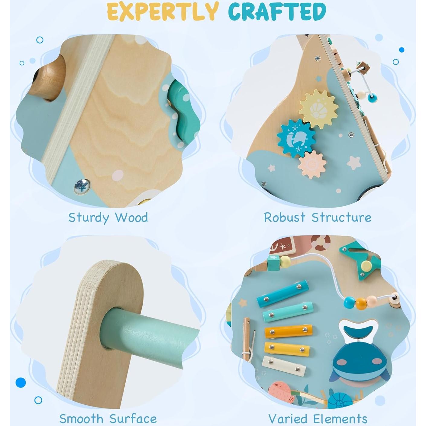 Andador de Madera Robud Montessori 3 en 1 con Frenos