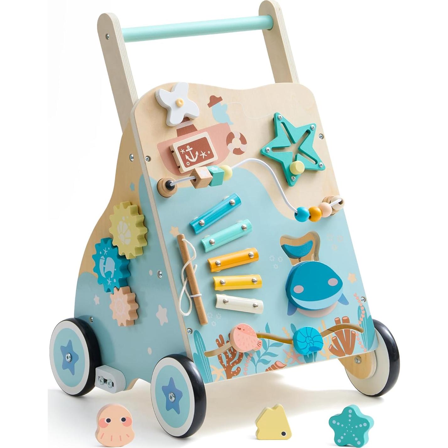 Andador de Madera Robud Montessori 3 en 1 con Frenos