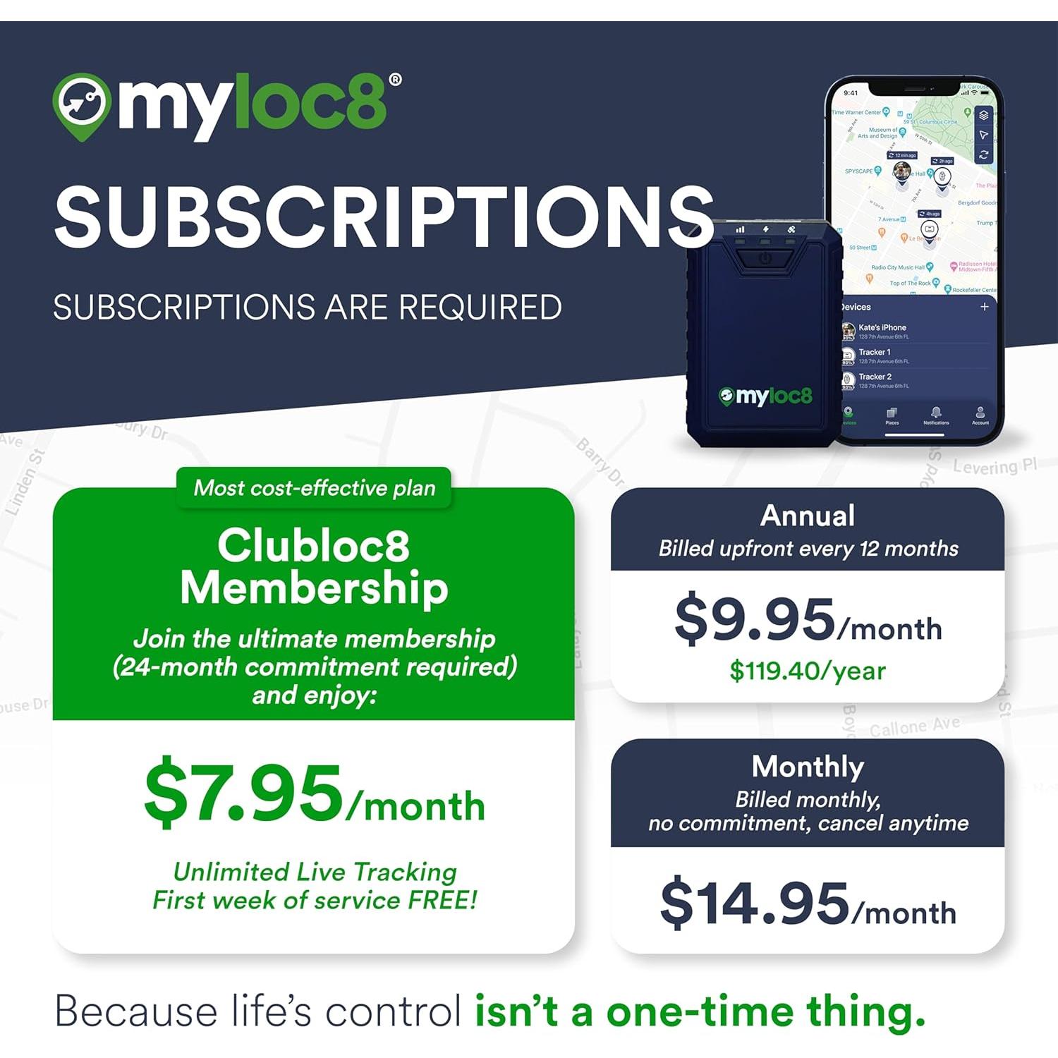 Localizador GPS MyLoc8 Ultra 4G LTE impermeable para vehículos