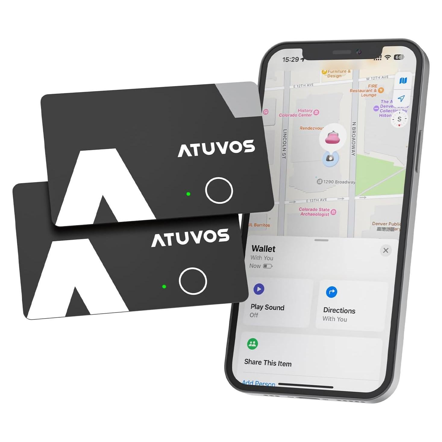 Tarjeta de rastreo ATUVOS 2 paquetes impermeable IP67