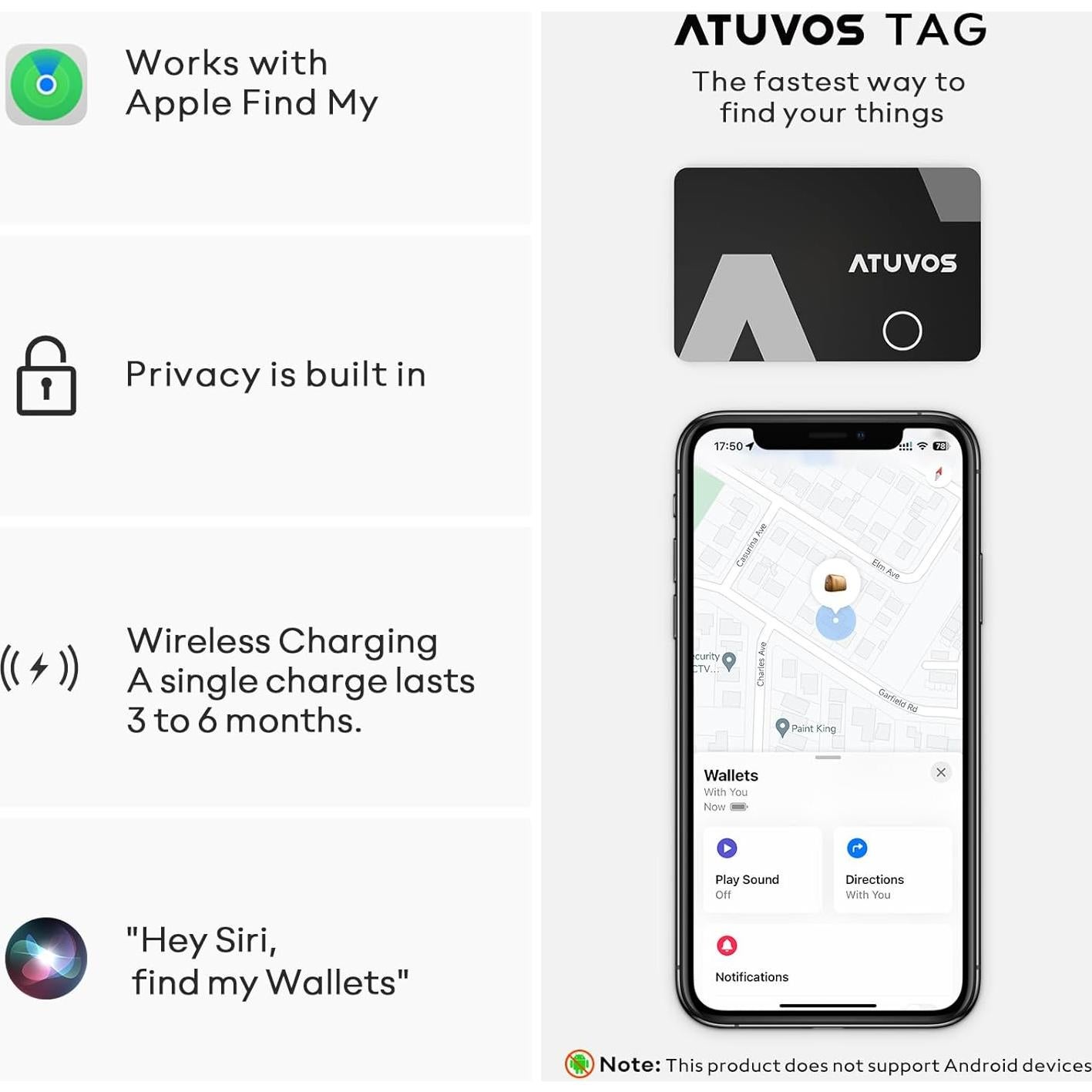 Tarjeta de rastreo ATUVOS 2 paquetes impermeable IP67