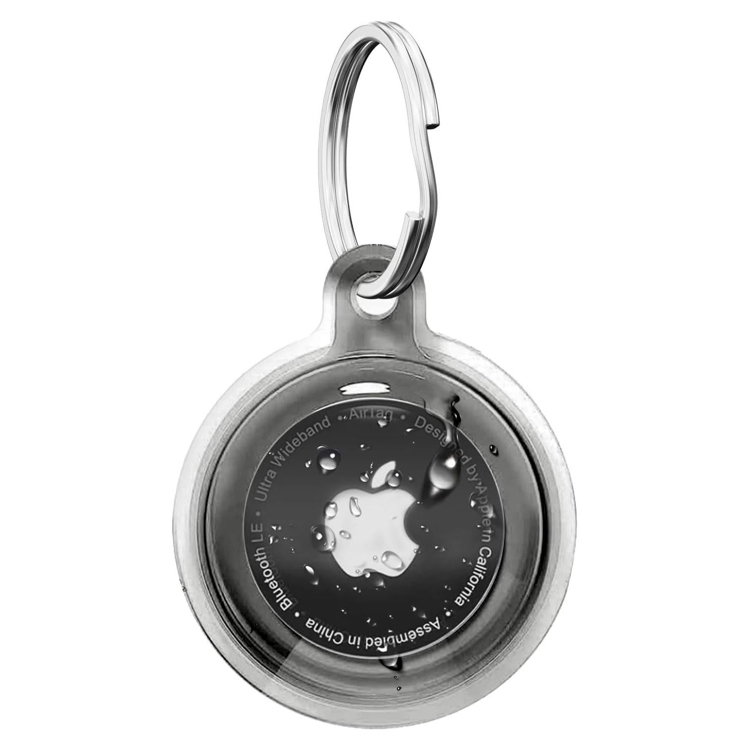 for Airtag Holder，for Air Tag Case, for Apple for Airtags Case Waterproof with Keychain，Anti-Scratch for Air Tags Key Chain for Keys，Luggage，Accessories for GPS Item Finder Tracker，Clear Black