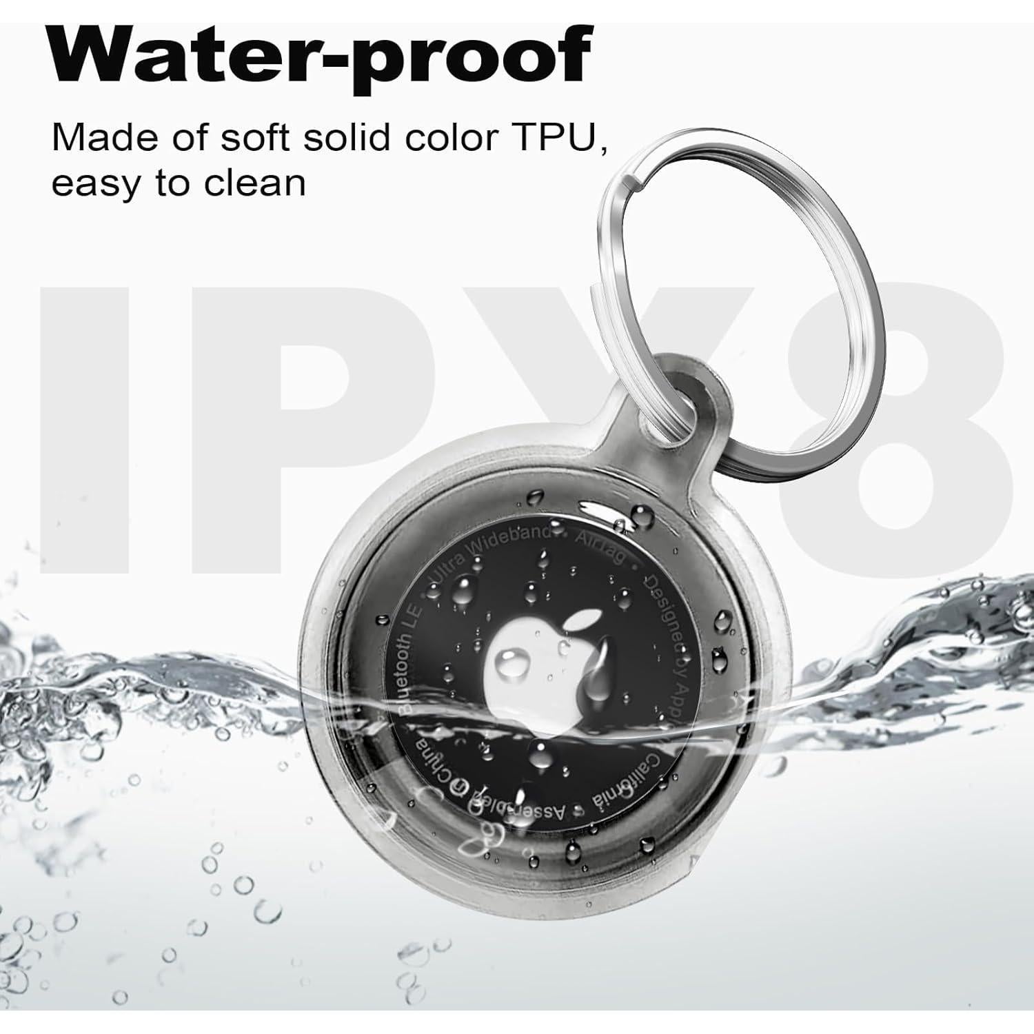 for Airtag Holder，for Air Tag Case, for Apple for Airtags Case Waterproof with Keychain，Anti-Scratch for Air Tags Key Chain for Keys，Luggage，Accessories for GPS Item Finder Tracker，Clear Black