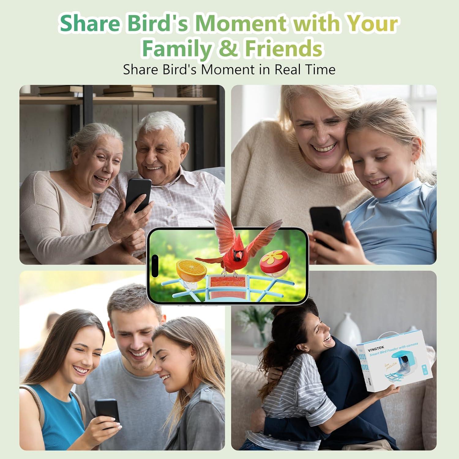 Comedero Inteligente Vingtok con Cámara HD para Aves