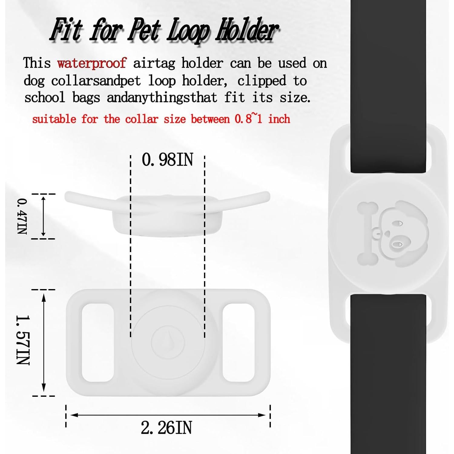 Soportes de Collar de Perro Rzttwl Impermeables para AirTag - 4 Pzs