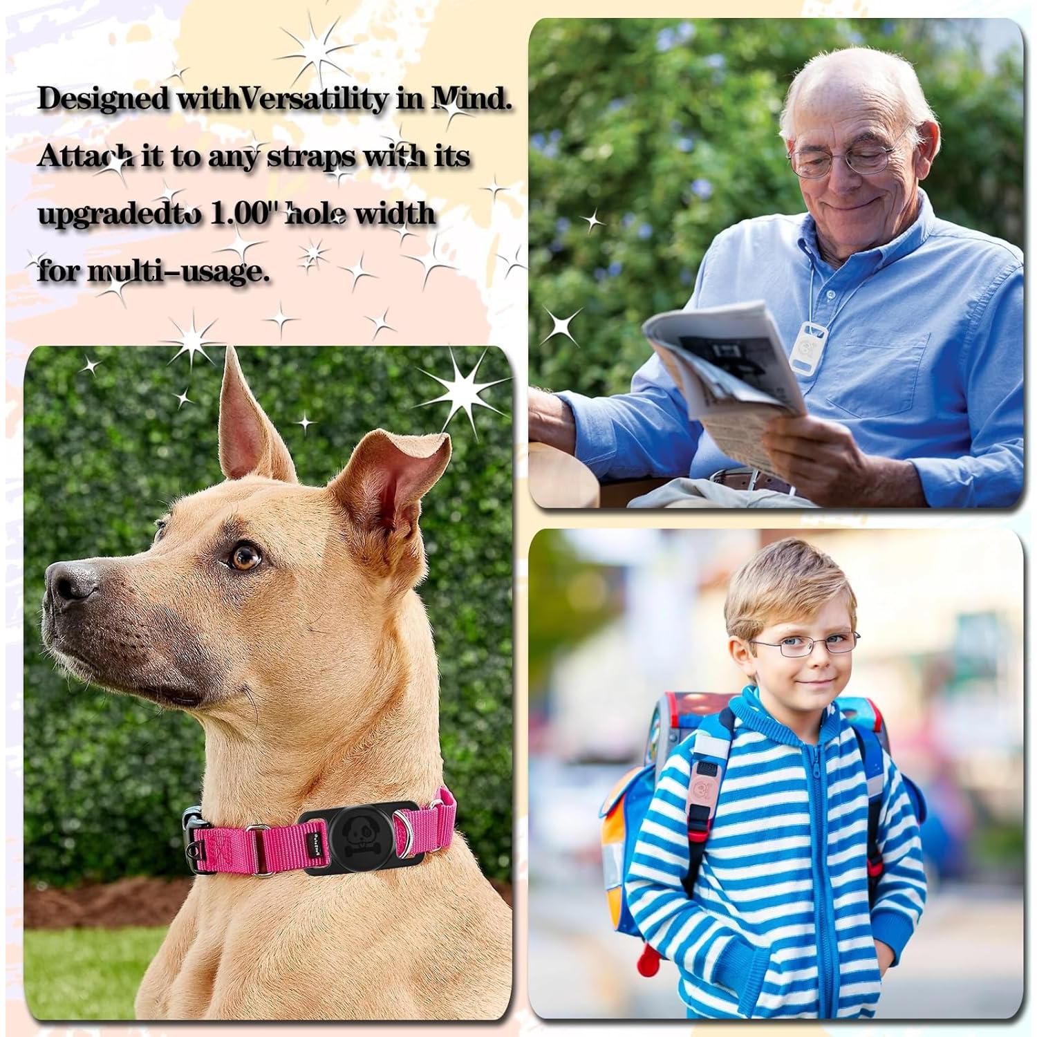 Soportes de Collar de Perro Rzttwl Impermeables para AirTag - 4 Pzs