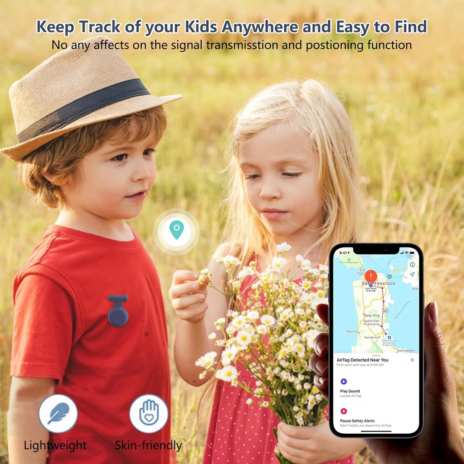 Funda Impermeable Frylaa para AirTag Niños Negro