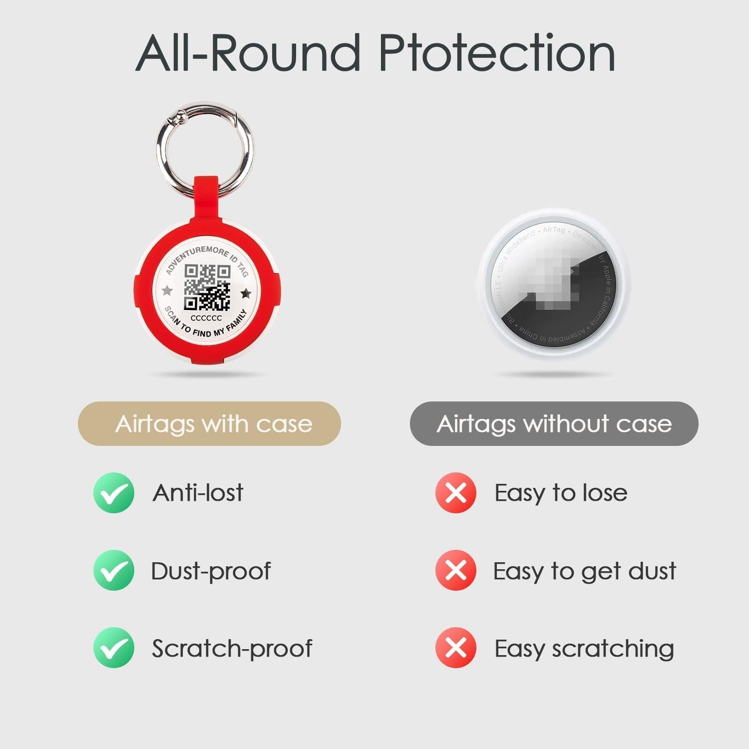 Soporte para Airtags ADVENTUREMORE Rojo a prueba de agua