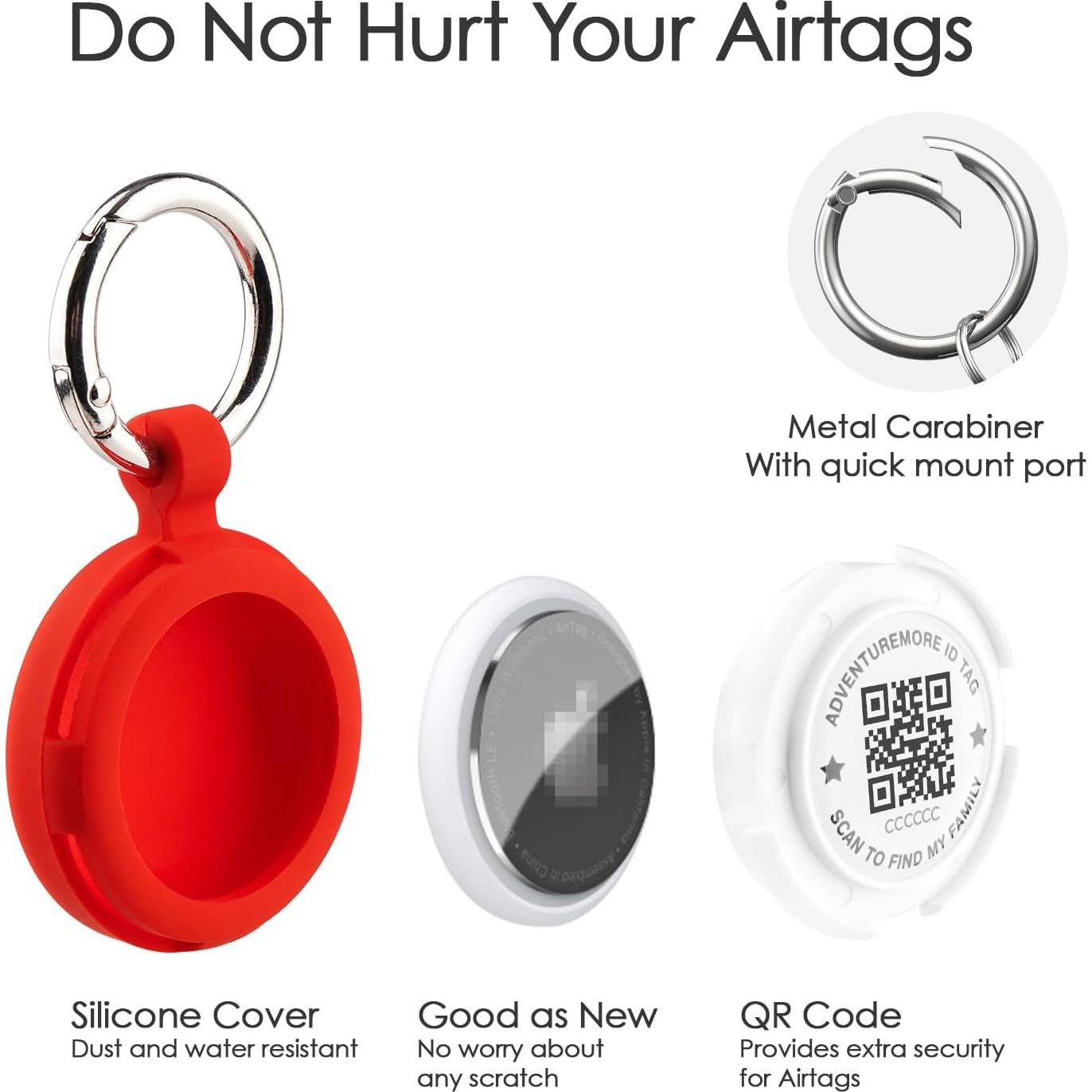 Soporte para Airtags ADVENTUREMORE Rojo a prueba de agua