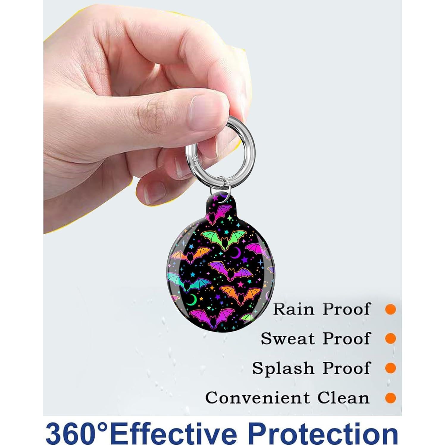 Funda Protectora para Air Tag LZMtacase Murciélagos Morados