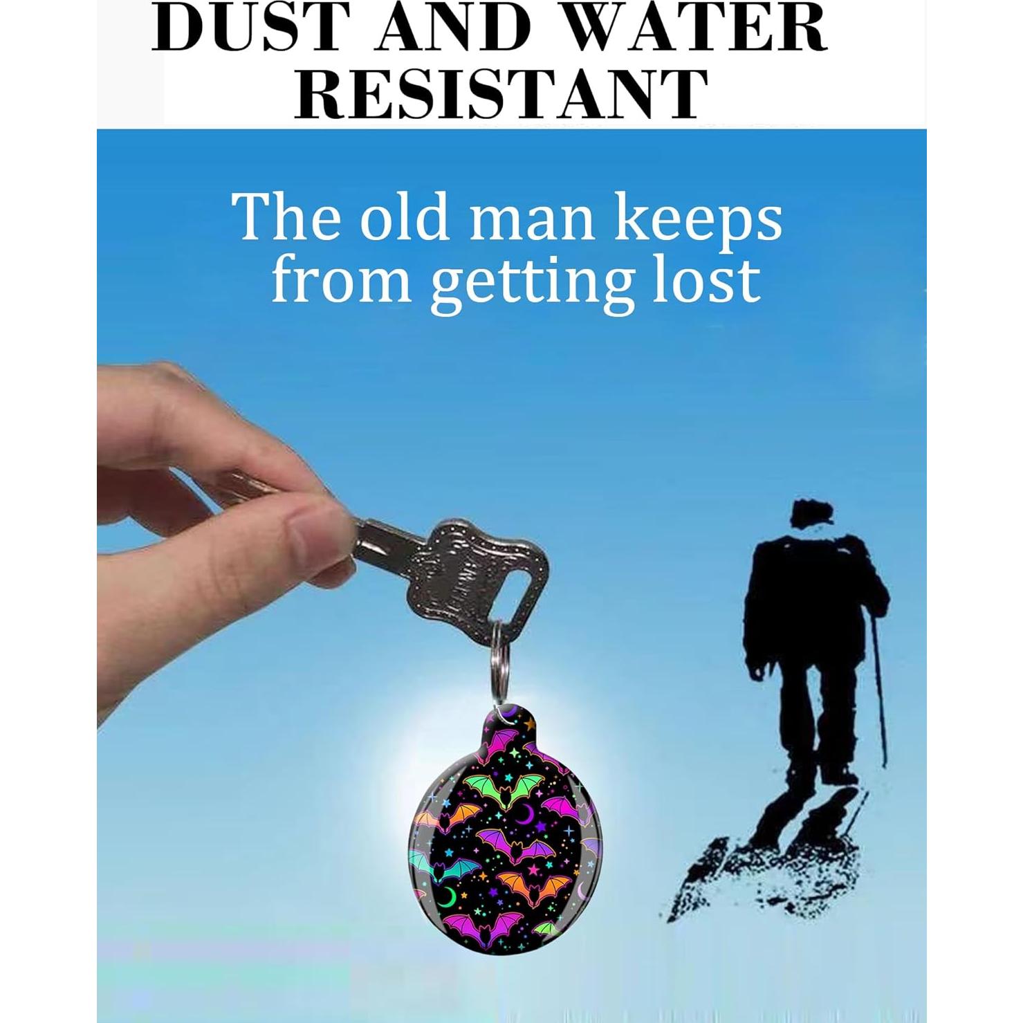 Funda Protectora para Air Tag LZMtacase Murciélagos Morados