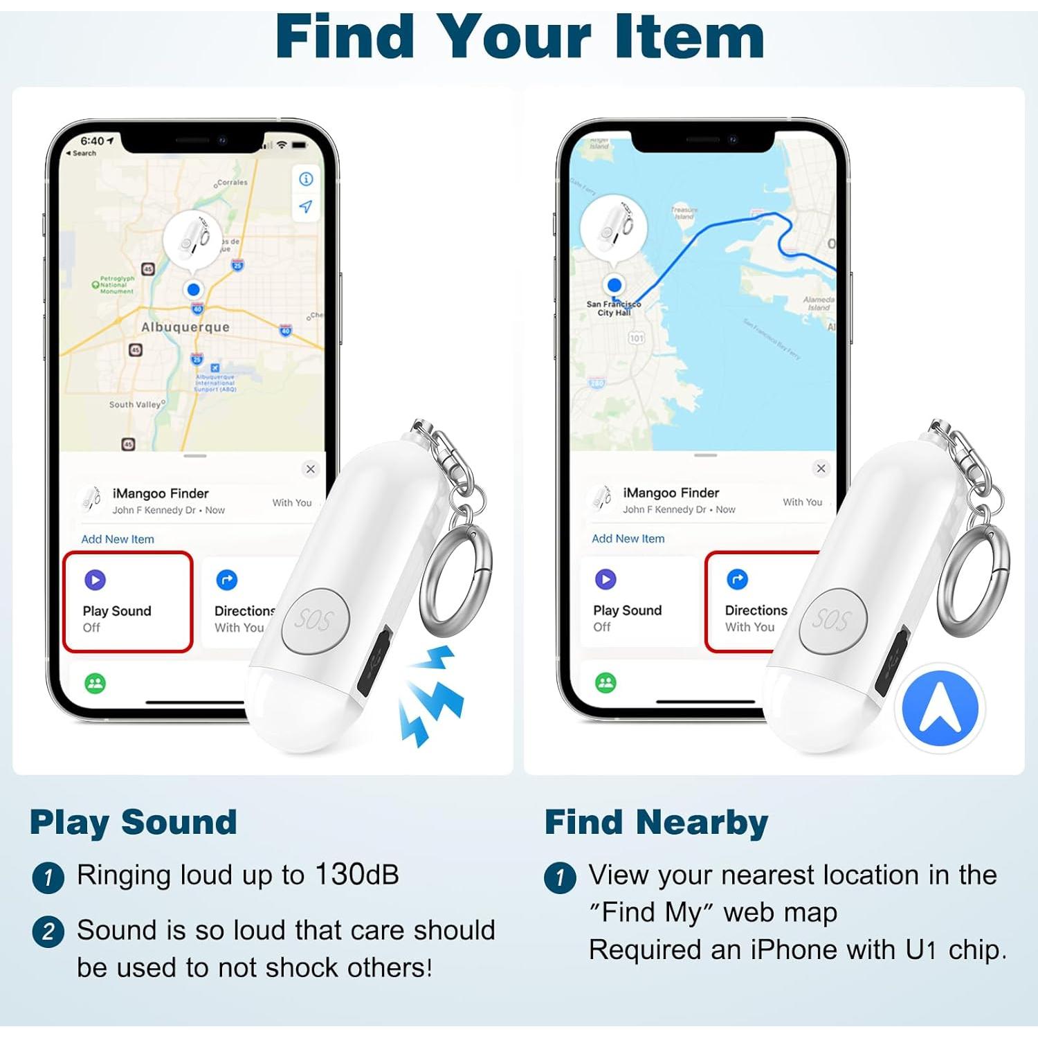 Alarma Personal Recargable iMangoo 130dB con Luz LED
