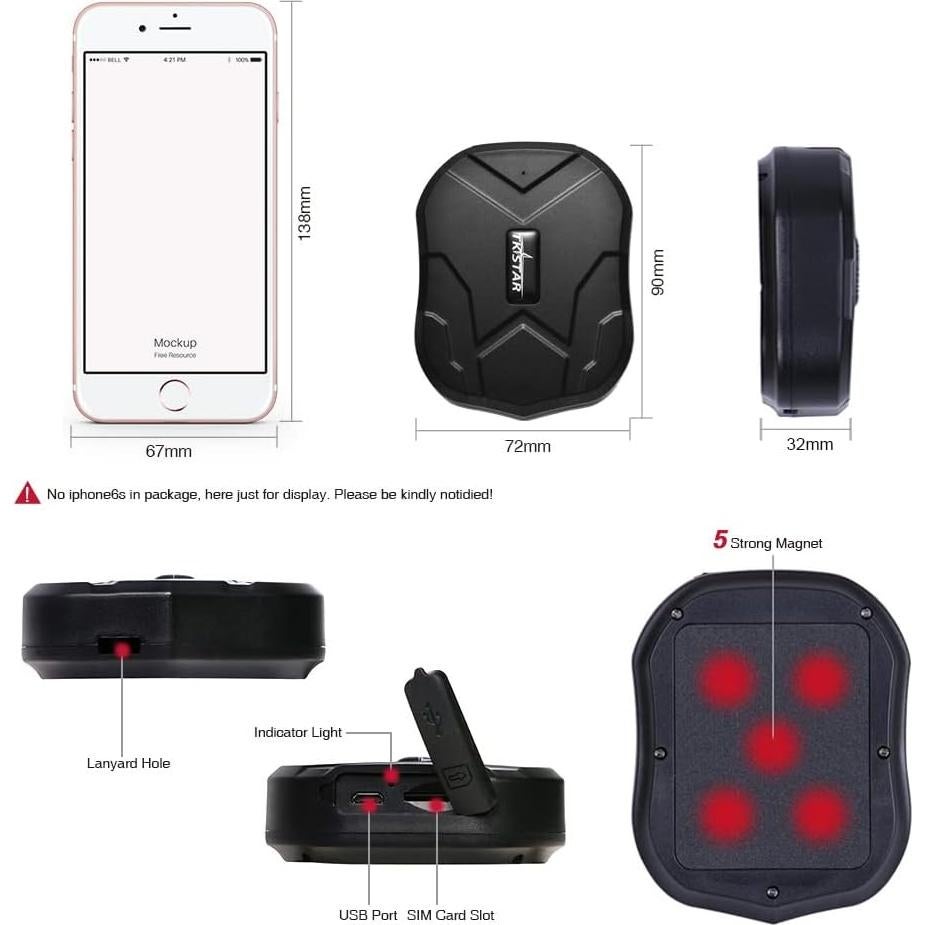 Rastreador GPS 4G Winnes TK905B Magnético Impermeable