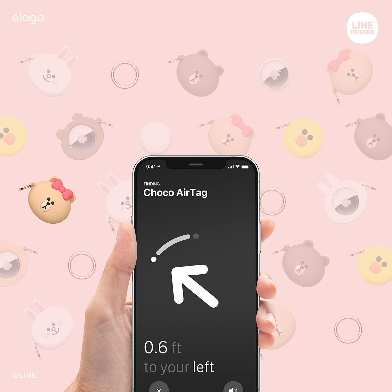 Funda de Silicona elago LINE Friends para Apple AirTag Choco