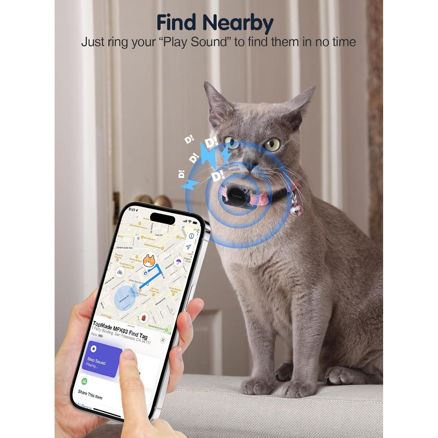 Rastreador Inteligente TopMade para Mascotas Azul Oscuro