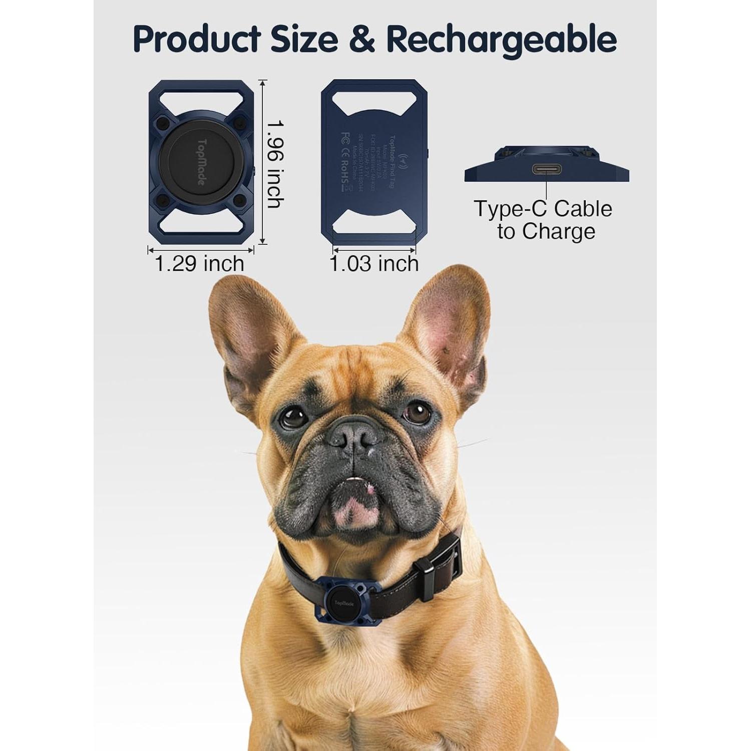 Rastreador Inteligente TopMade para Mascotas Azul Oscuro