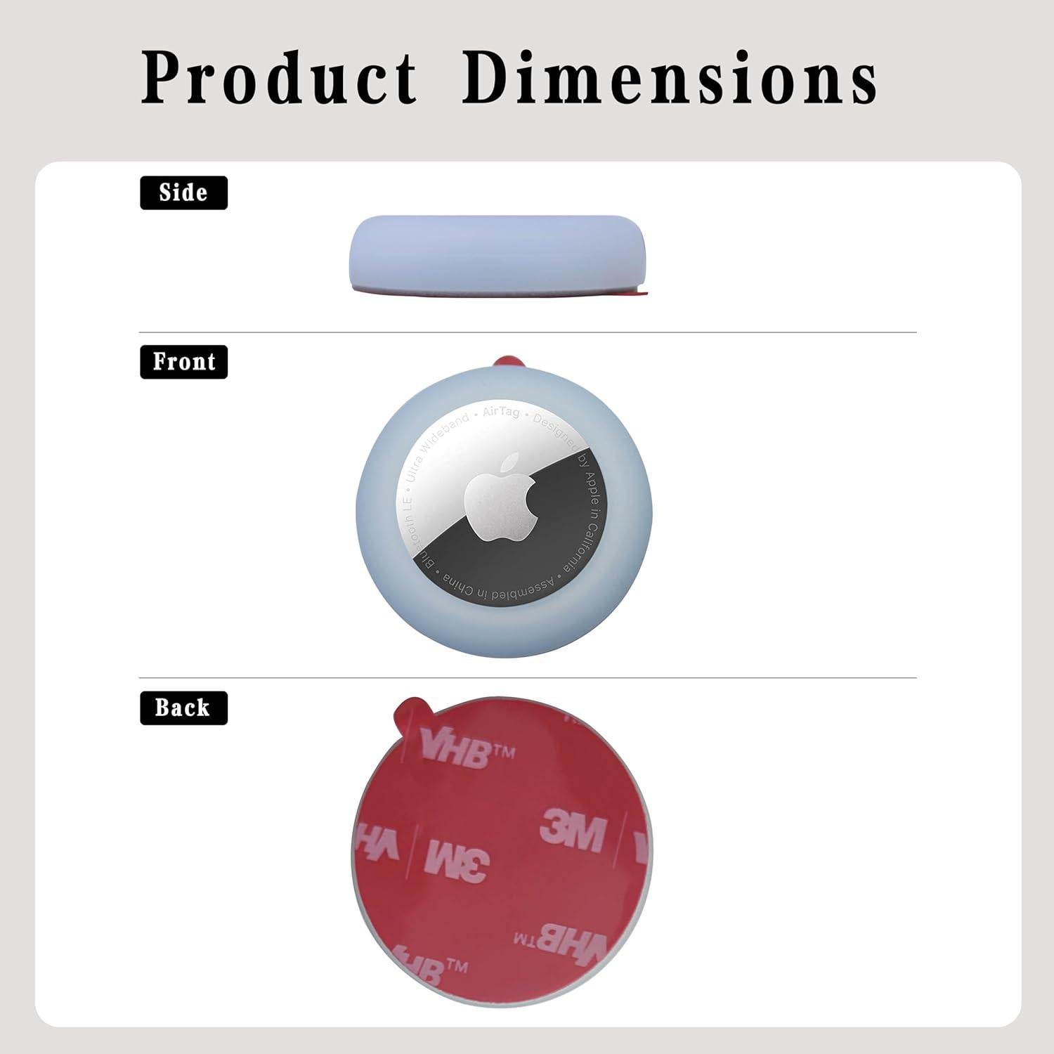 Funda de Silicona Adhesiva 3M para Apple Air Tag - 4 Unidades