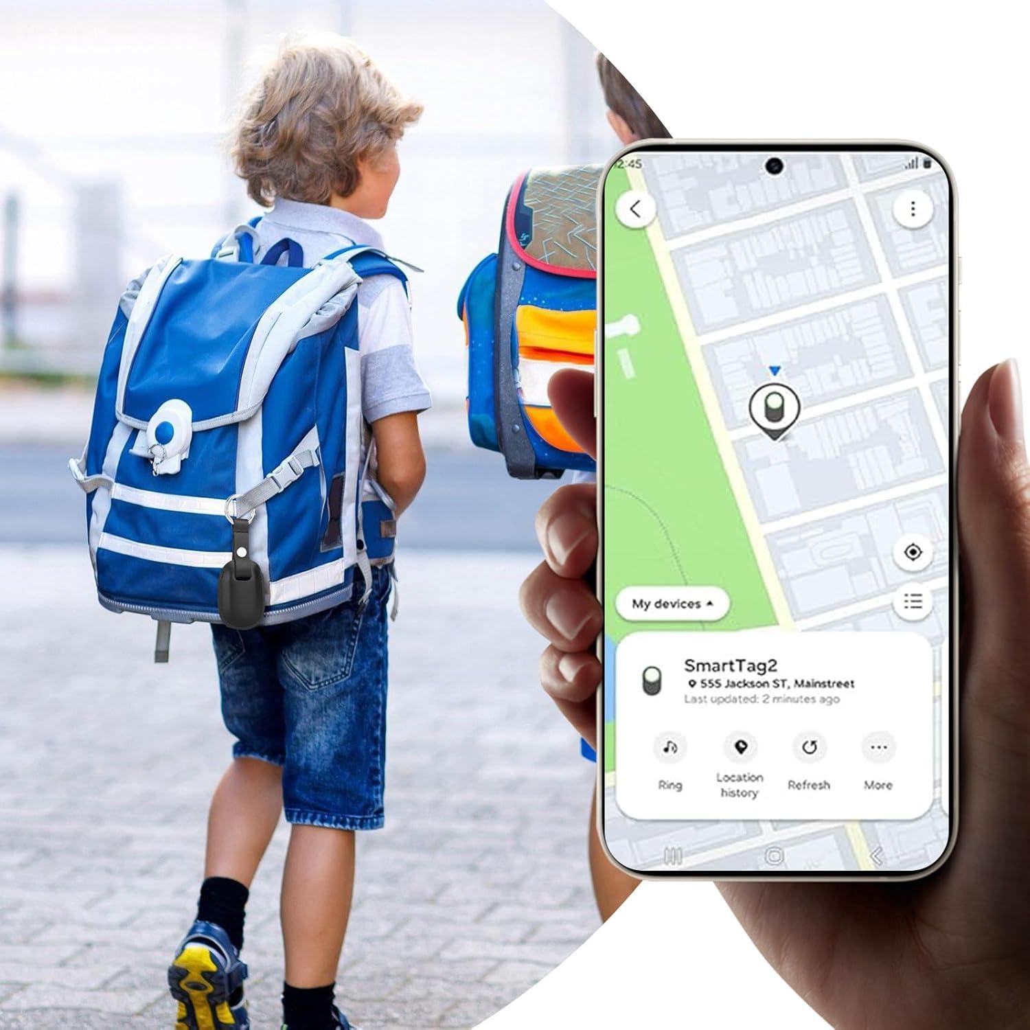 Funda de Cuero Microfibra CaSZLUTION para SmartTag2 - Negro