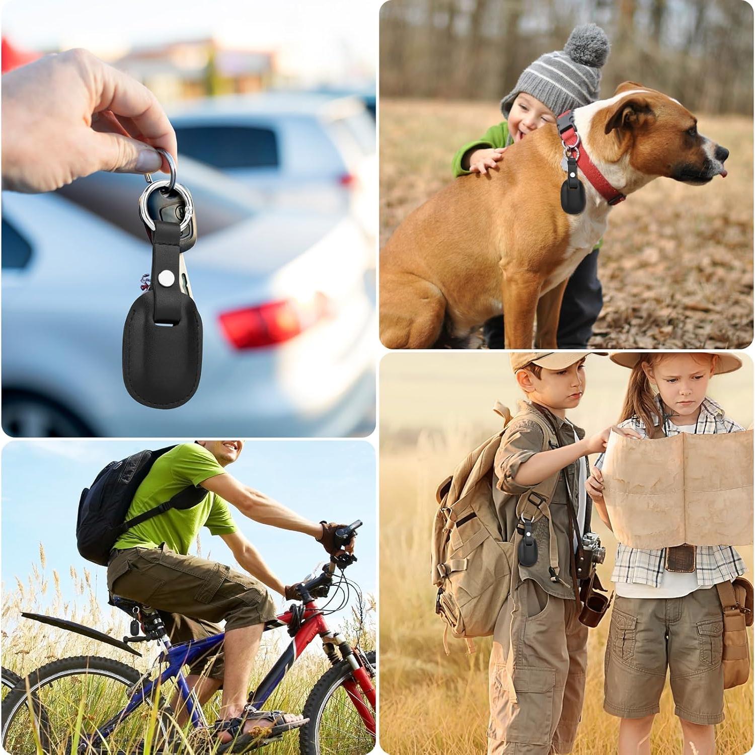 Funda de Cuero Microfibra CaSZLUTION para SmartTag2 - Negro