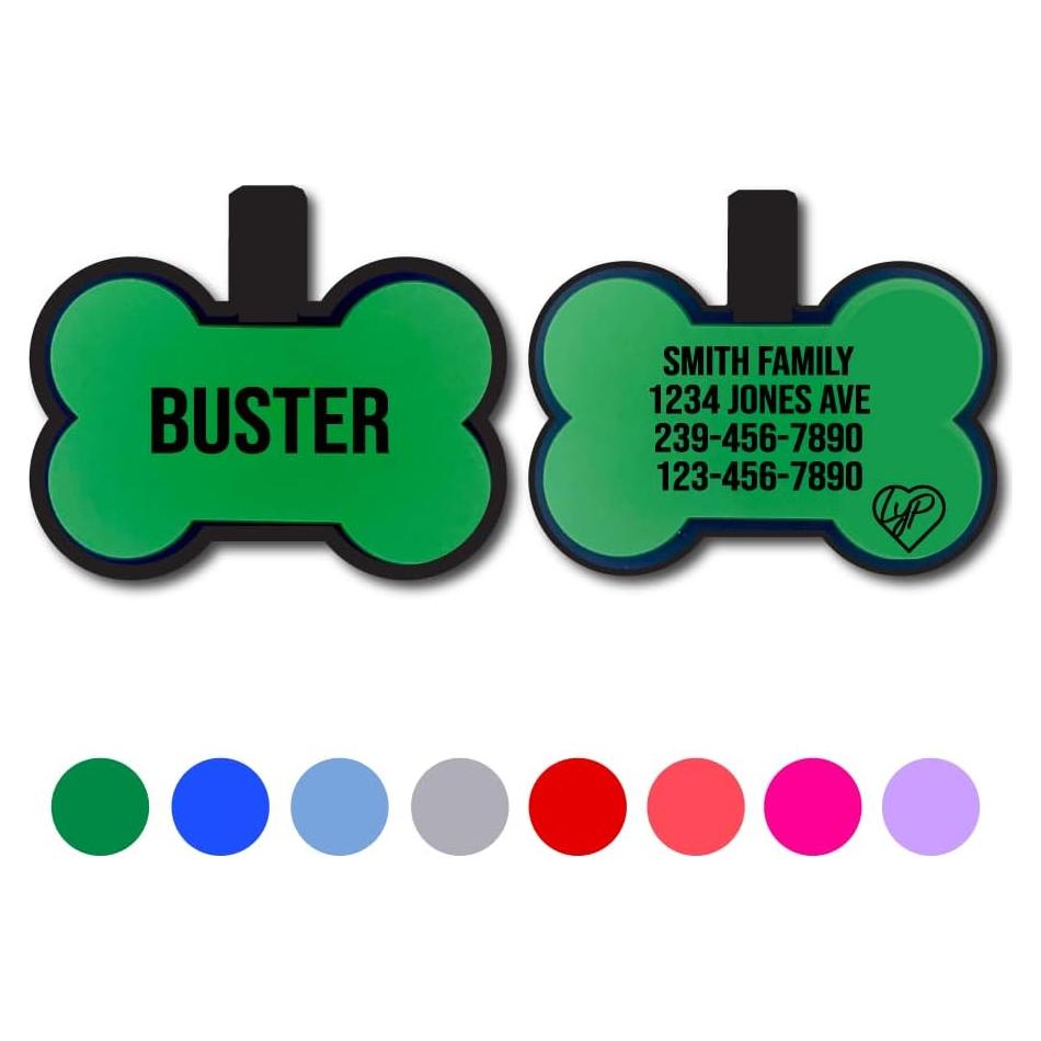 Placa de Identificación Silenciosa Love Your Pets Verde