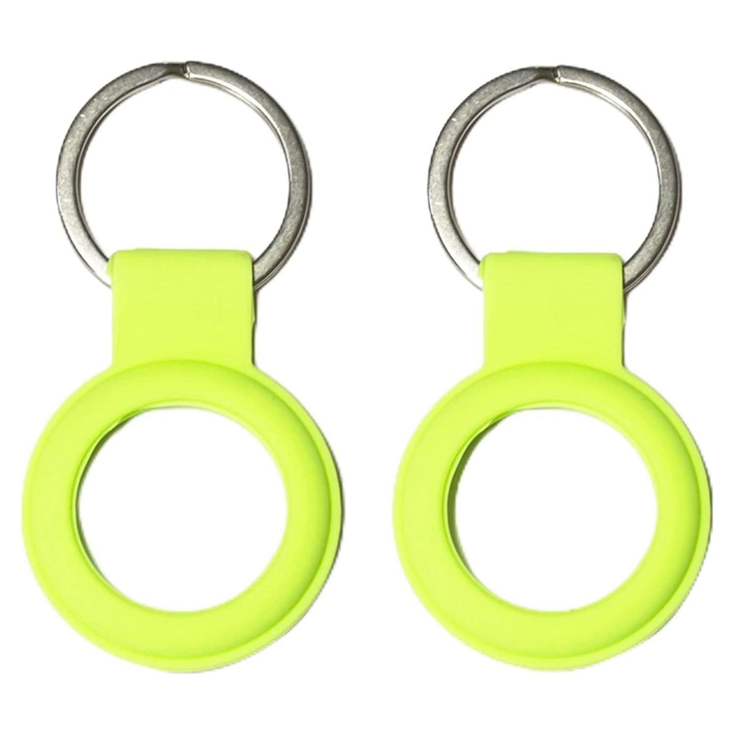 Funda de Silicona Se7enline para AirTag 2-Pack Verde Fluorescente