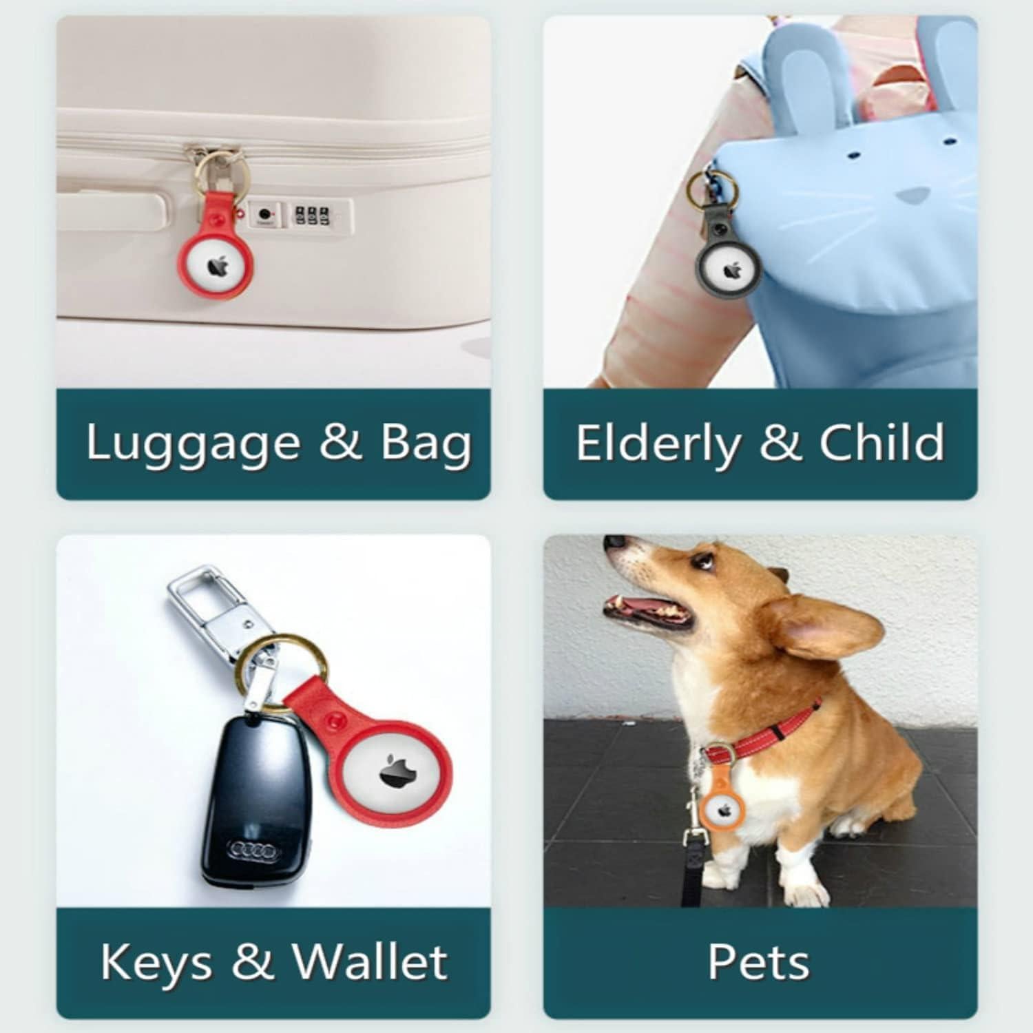 Funda de Silicona Se7enline para AirTag 2-Pack Verde Fluorescente