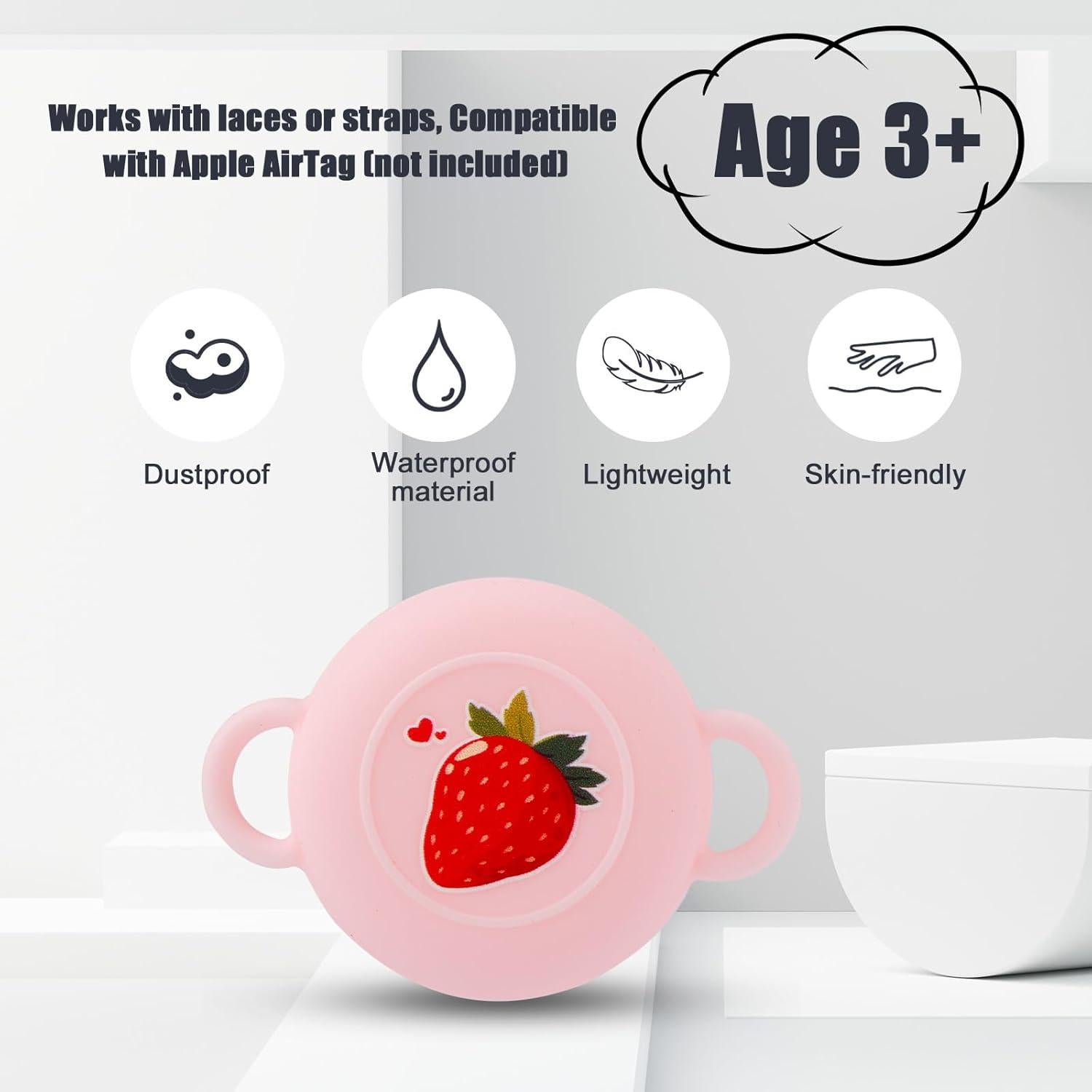 2 Fundas de Silicona Rosa para Airtag Niños - Gosknor