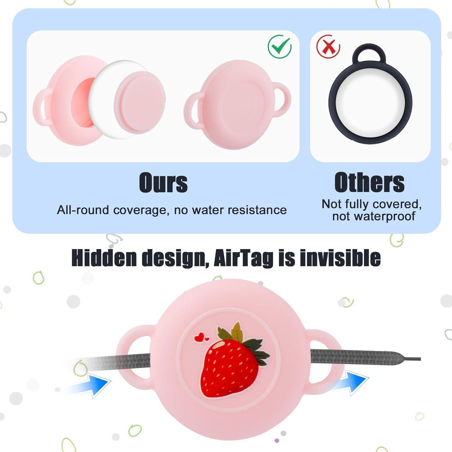 2 Fundas de Silicona Rosa para Airtag Niños - Gosknor