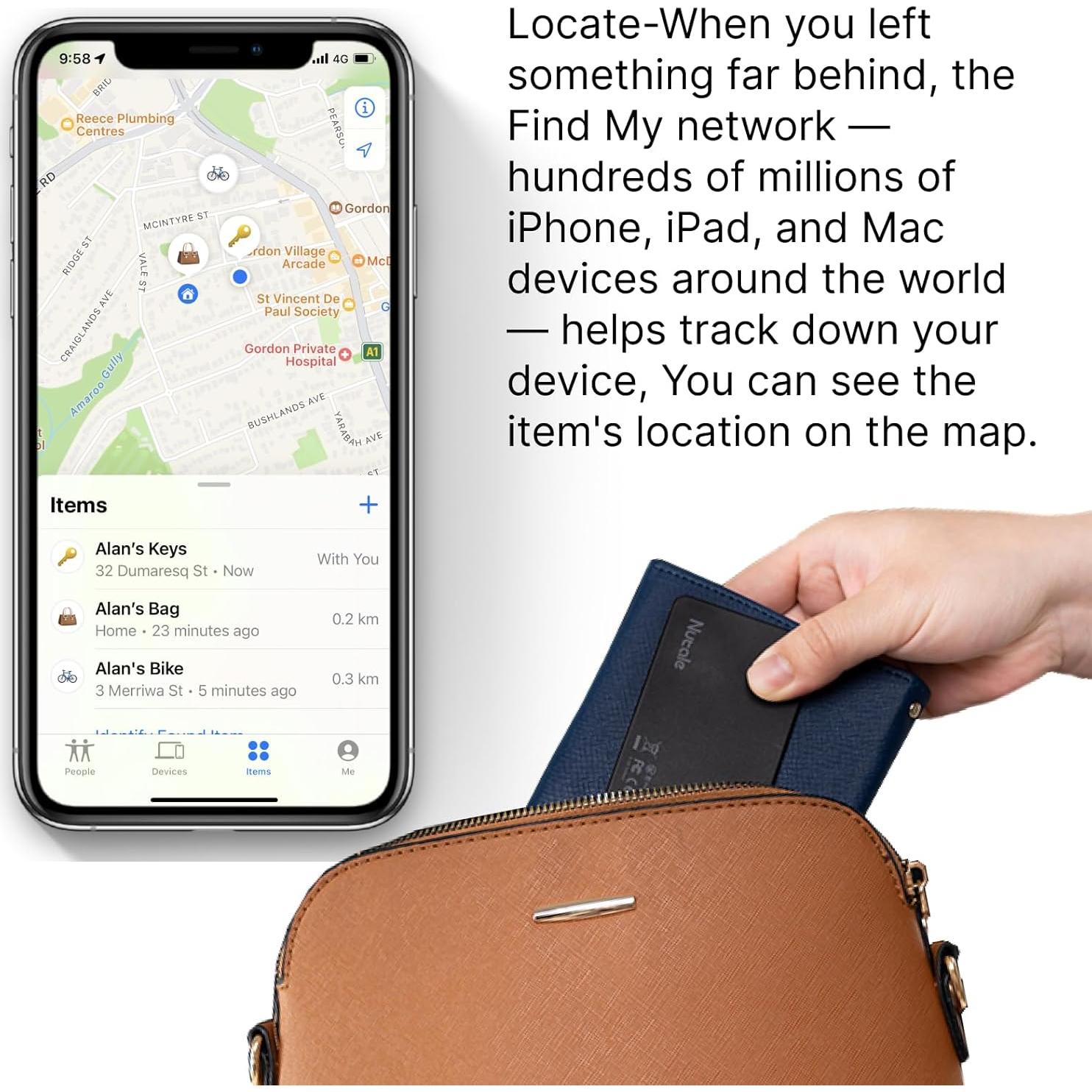 Localizador Bluetooth Nutale Air F15X Negro Resistente al Agua
