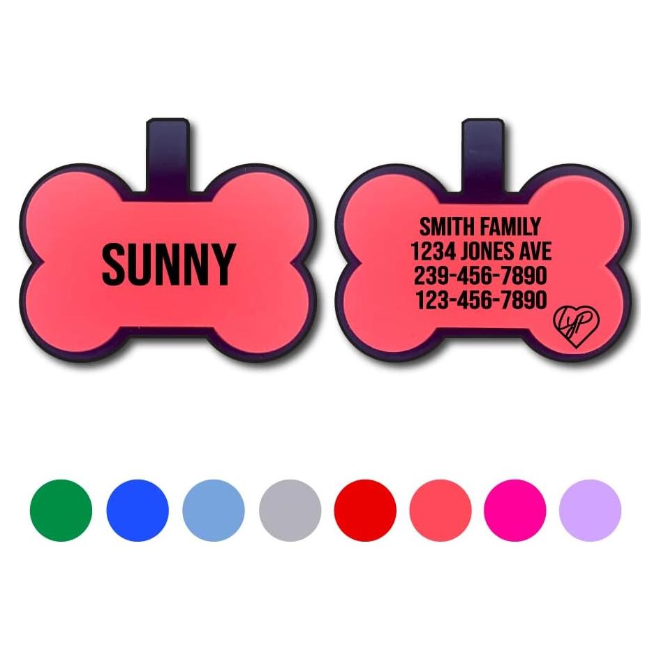 Placa de Identificación Silenciosa Love Your Pets Hueso Naranja