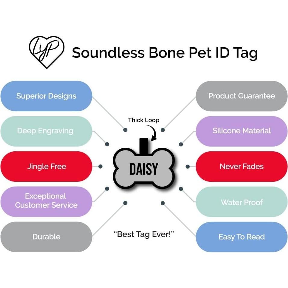 Placa de Identificación Silenciosa Love Your Pets Hueso Naranja