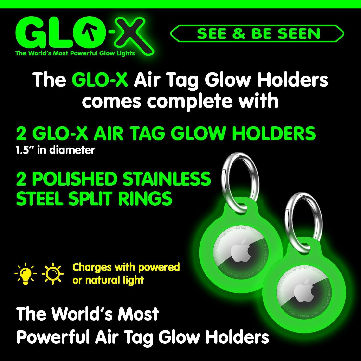 Paquete de 2 Soportes Brillantes GLO-X para AirTag 4 cm