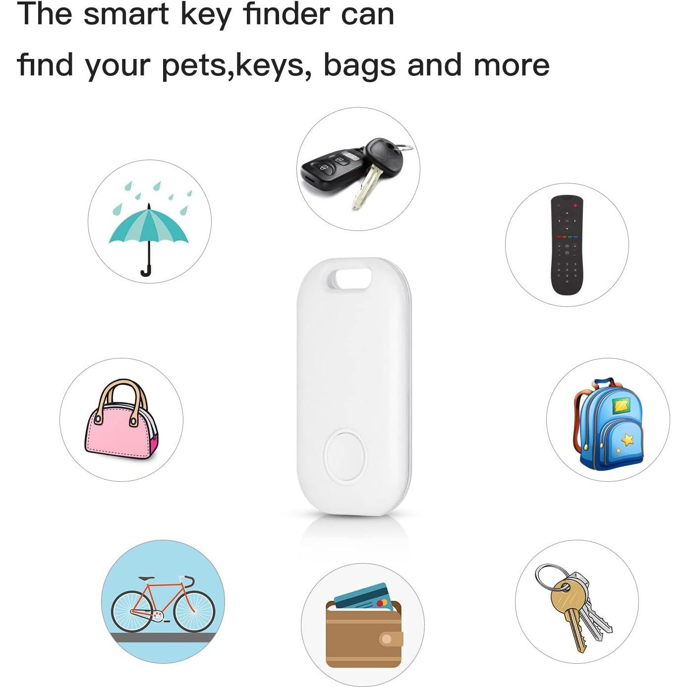 Rastreador Bluetooth AIYATO para Billetera y Mascotas - Paquete de 4