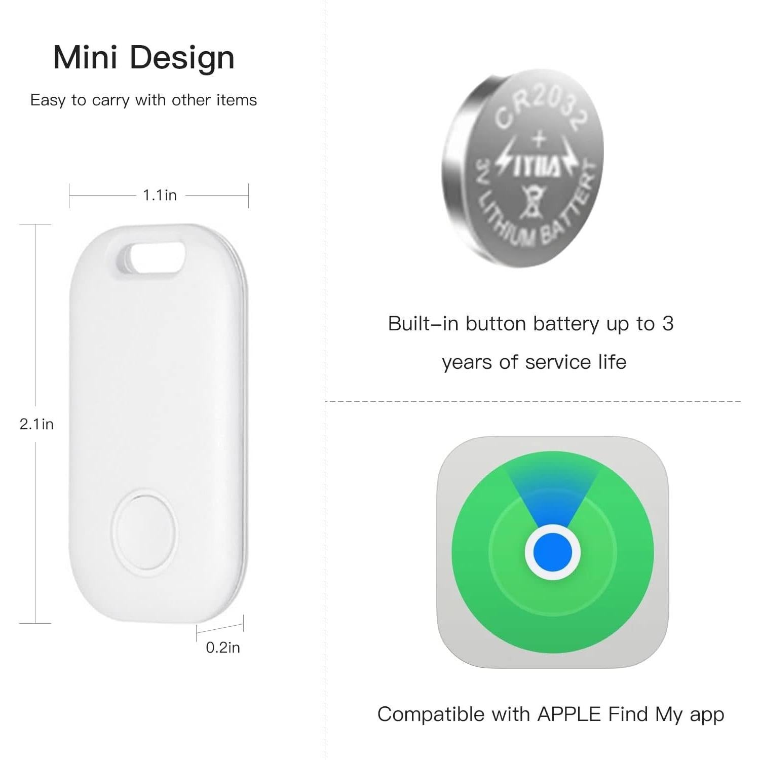 Rastreador Bluetooth AIYATO para Billetera y Mascotas - Paquete de 4