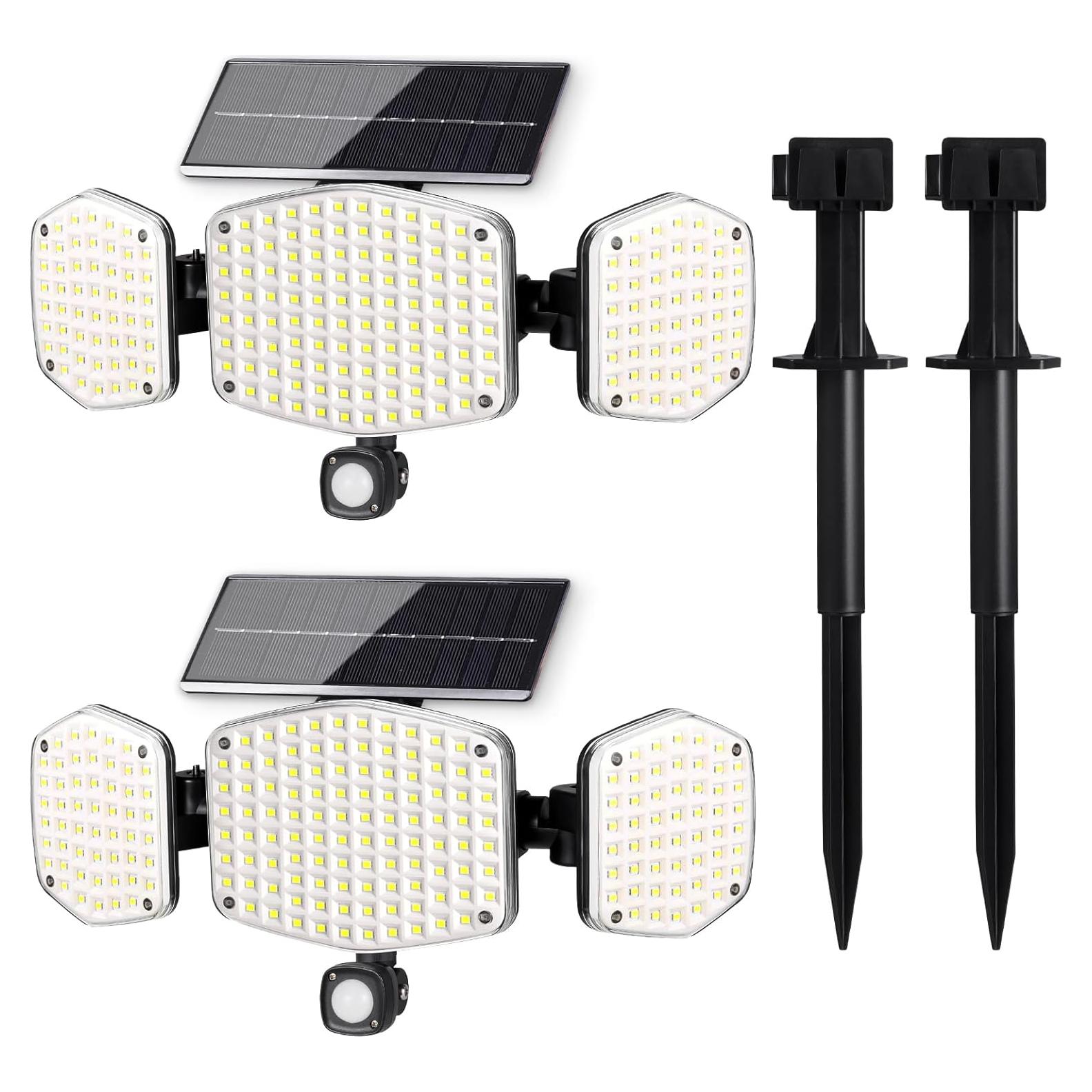Luces Solares de Movimiento 208 LED IP65 para Exteriores