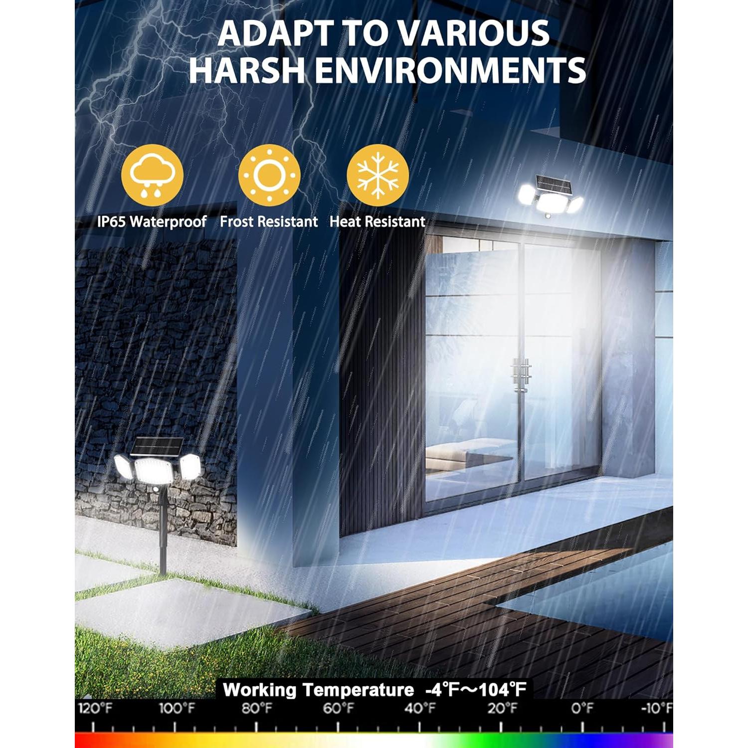 Luces Solares de Movimiento 208 LED IP65 para Exteriores